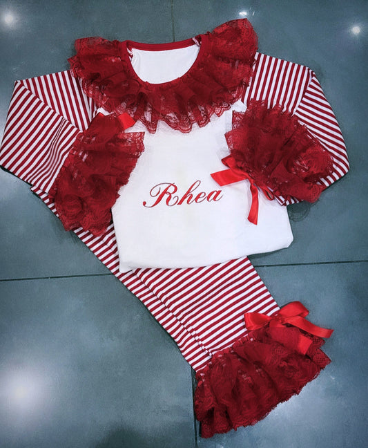 Embroided Christmas Pjs S25
