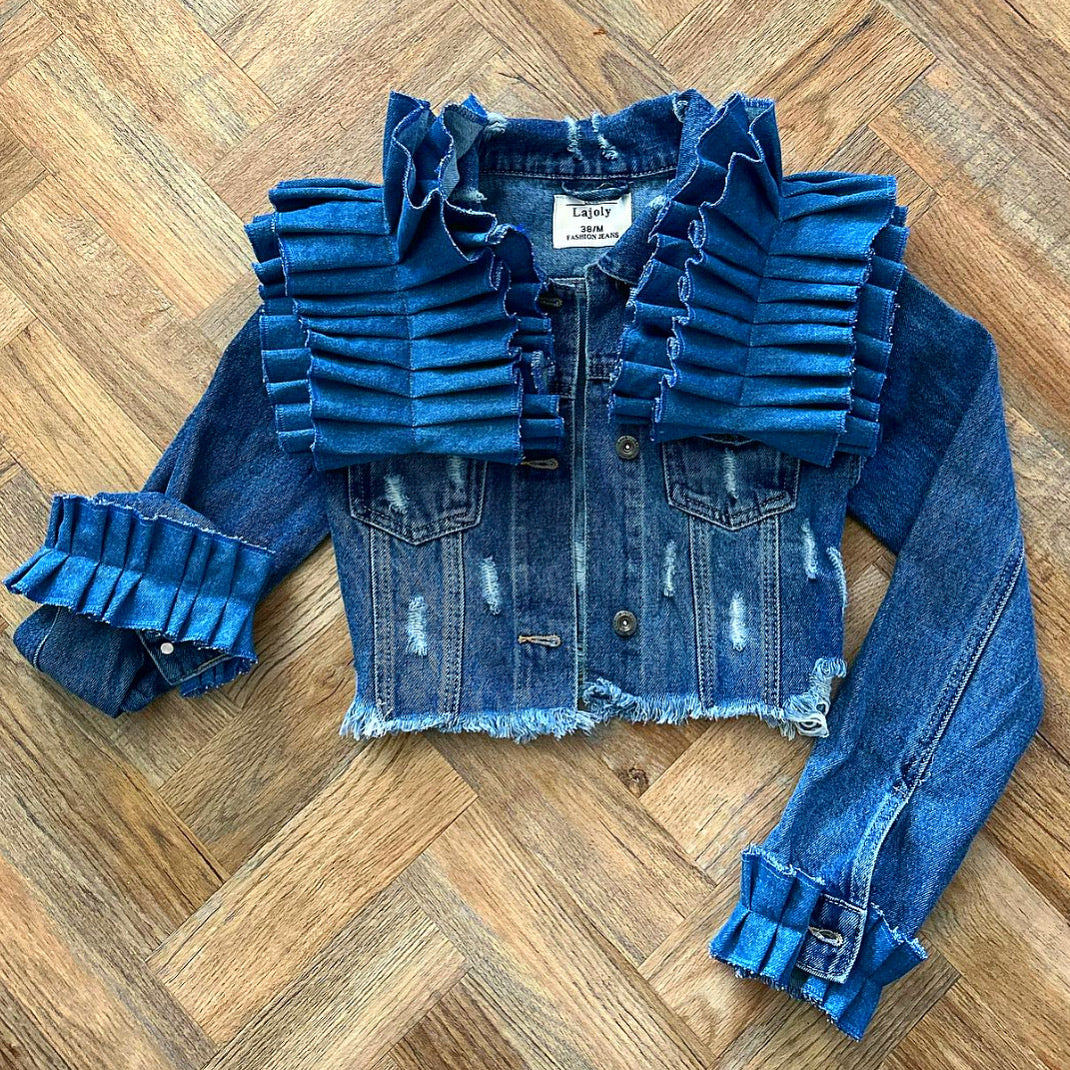 Denim On Denim Ruffle