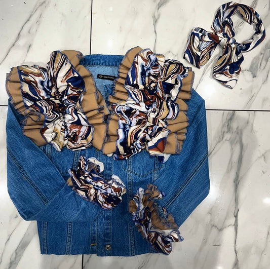 Brown & Blue Ruffle